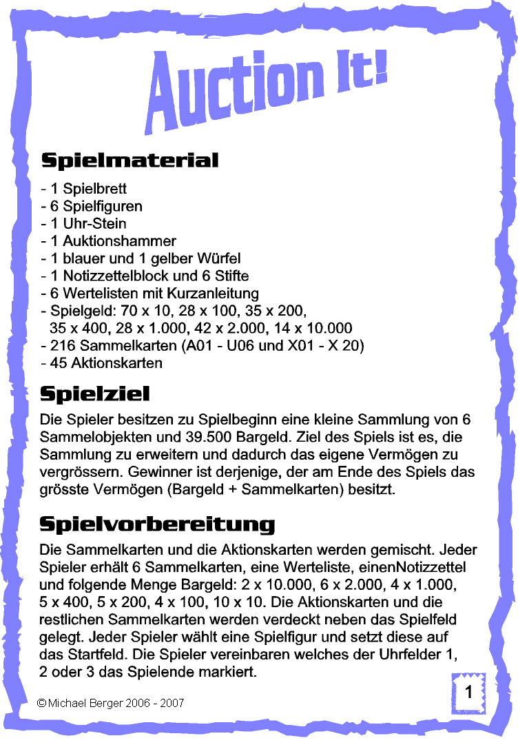 Spieleanleitung Spieleanleitung